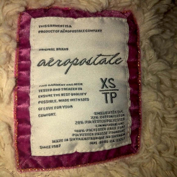 AEROPOSTALE | Pink Warm Zip Up Hoodie With Faux Sherpa | XS - Picture 4 of 8
